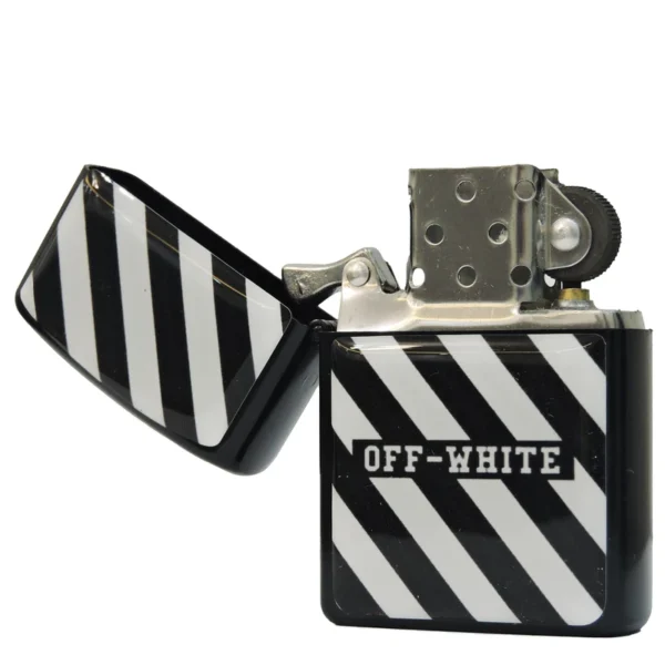 فندک بنزینی مدل OFF-WHITE به همراه بنزین مخصوص رایگان